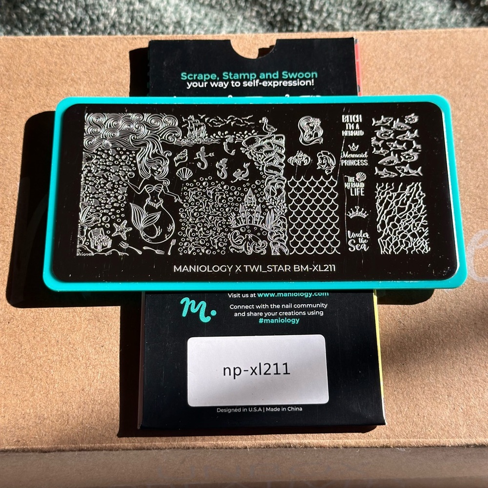 Maniology nail stamping plate Maniology X TWI_STAR BM-XL211 Mermaid plate